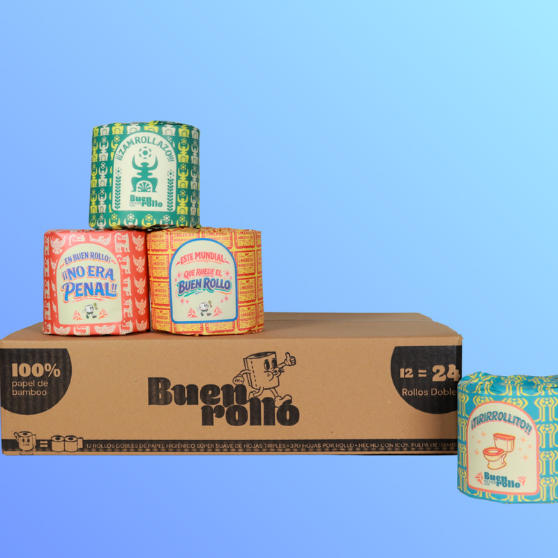 Papel higiénico 100% de bambú  12 rollos-